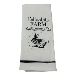 Easter Farmhouse Bunny Rabbit Towel Cottontail Farm White Kitchen Realistic - Picture 1 of 10
