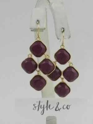 Pendientes colgantes de piedra araña Style & Co Foto 1 de 3