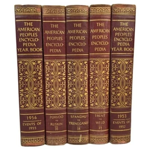 Lot of 5 Decorative Book Stack Staging Fall Prop Shelf Library Vintage Red Gold - Picture 1 of 8