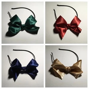 5" Satin Bow Hair Headband Alice Bands Accessories - Picture 1 of 5