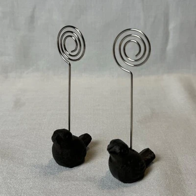 Juego de 2 portafotos de hierro fundido para pájaros de 4,25" de alto Foto 1 de 4