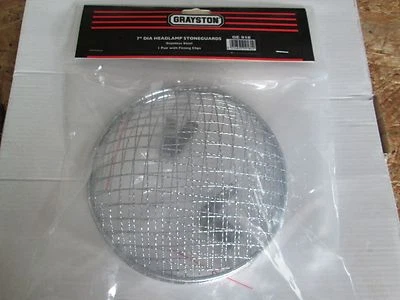 New Pair Stainless 7" Headlamp Stone Guards Austin Healey Sprite Bugeye Made UK - Image 1 of 3