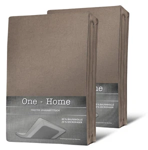 2er Pack Spannbettlaken FROTTEE 90x200 cm - 100x200 cm taupe beige Spannbetttuch - Bild 1 von 5