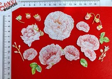 DECOUPAGE CARD Tattered Lace Set Strawberry Rose Posey Charisma Die Cuts