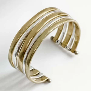 New Lucky Brand Oval Open Bangle Cuff Retro Women Party Vaction Holiday Jewelry - Picture 1 of 5