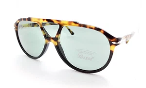 PERSOL PO3217-S 1088/52 Tortoise Brown & Black With Green +AR Lens Sunglasses - Picture 1 of 12