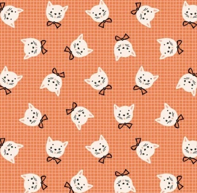Feline Drive Fabric SWEET TOOTH Kitty Box Orange Cats - Fat Quarter (18"x22") FQ - Image 1 of 4