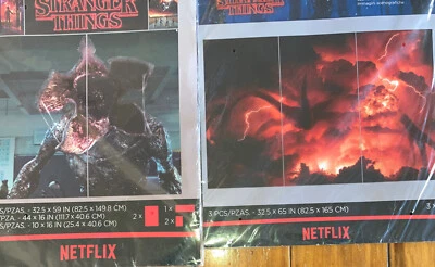 2 STRANGER THINGS Escena Setter Halloween Pared Telón de Fondo Fiesta Demogorgon Foto 1 de 4