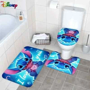 Juego de alfombrillas de baño con estampado de puntada 3 piezas alfombra alfombra de piso tapa de inodoro alfombra en forma de U Disney - Imagen 1 de 1