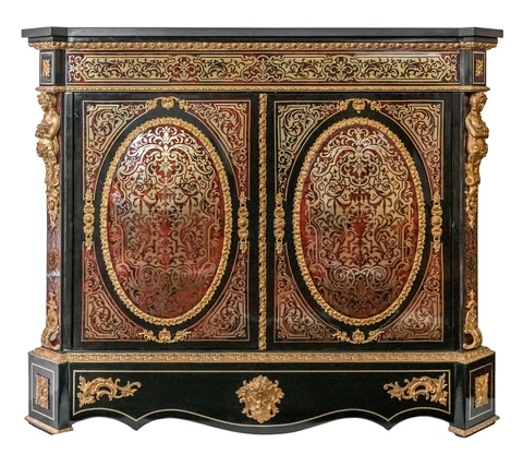 French XIX century Boulle / Napoleon III two door cabinet Cover