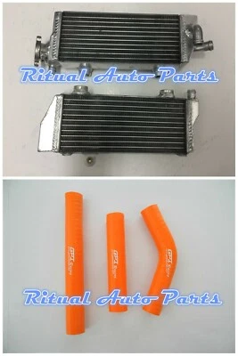 For KTM 125/200/250/300 SX/EXC/MXC 2008-2013 12 Aluminum Radiator & ORANGE Hose Foto 1 de 4