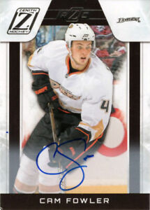 CAM FOWLER: 2010-11 Zenith - Autograph Rookie card #212, sn#d 023/199 (Ducks)