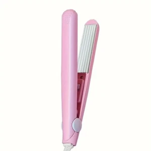 Hair Straightener Curler Ceramic Mini 2 in 1 With Case Home Office Travel Pink - Picture 1 of 11