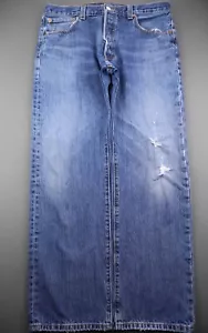 Herren 2016 Levi's Button Fly 501 Jeans gerade abgenutzt Gr. 35x30 (Msr 35x29) - Bild 1 von 10