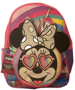 Disney Minnie Mouse Unicorn Dreams Mini Backpack Bookbag lunch box 2 pack - Picture 1 of 5
