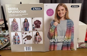 PATONS SIERRA SPLENDOUR 6 FABULOUS KNIT+CROCHET GARMENTS 8PLY BRAND NEW BOOK - Picture 1 of 1