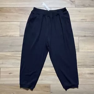 Bloomchic Womens Crossover Plain Texture High Rise Pants Size 18-20 Black - Picture 1 of 14
