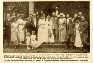 Adels-Kriegs-Hochzeit auf Schloß Friedenthal-Giesmannsdorf Oberschlesien 1918 - Bild 1 von 1