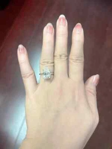 14k Rose Gold Lab Grown Diamond Wedding Ring IGI Certified Pear Cut - Picture 1 of 9