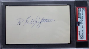 Russ Wrightstone (d1969) PHILLIES Signed 3x5 Index Card Certified Autograph PSA - Picture 1 of 3