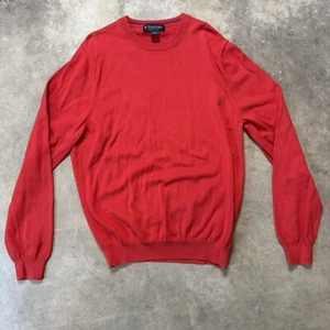 Brooks Brothers Sweater Mens Size Medium Red Supima Cotton Preppy - Picture 1 of 8