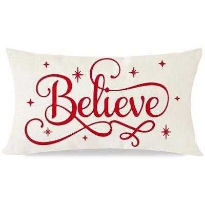 Christmas Pillow Covers 12x20 Inchelieve Farmhouse Christmas 12" x 20" B - Image 1 of 4