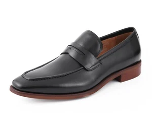Mocasines formales de cuero genuino verde Asher para hombre sin cordones de doble centavo - Imagen 1 de 32