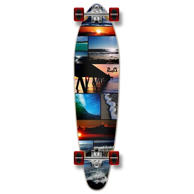 Yocaher Kicktail Complete Longboard - Seaside