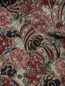 2 Yds Cotton Quilt Fabric - Timeless Classics RJR - Burgundy/Mauve/Multi Florals - Picture 1 of 1