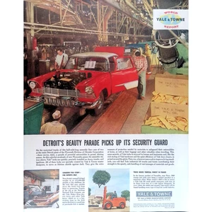 1957 Priint Ad Yale & Towne Fork Lifts & Locks 11x14 Vintage - Picture 1 of 3