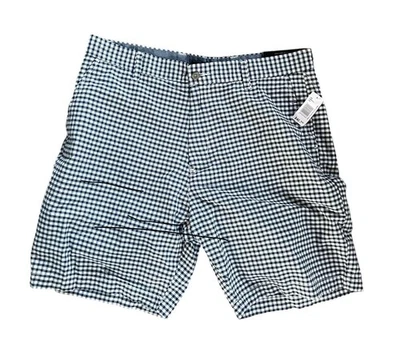 Vintage Nautica Rigger Shorts Blue Gingham 38" Lightweight Cotton Classic Fit - Imagem 1 de 4