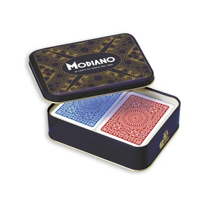 Ramino Club Tin Pack Playing Cards Double Deck In Latta Italy Modiano 307663 - Picture 1 of 7