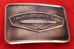 Advanced Casting USA 3"x 2" Knifemakers Guild Brass Knife Collectors Belt Buckle - Picture 1 of 3