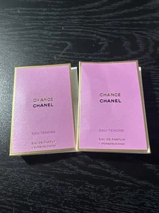 2x Chanel Chance Eau Tendre Sample Spray Vial Women's Perfume EDT 1.5ml 0.05 fl - Picture 1 of 3