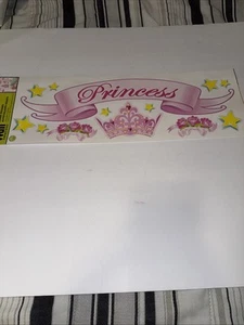 PRINZESSIN ROSA VORGESCHNITTEN LEICHT ABZIEHBAR WAND SCHLAFZIMMER JUMBO AUFKLEBER DEKOR 18" x 6" - Bild 1 von 1