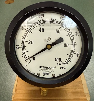 MarshallTown 0-100 PSI MANÓMETRO LLENO DE FLUIDO DE ACERO INOXIDABLE Foto 1 de 3