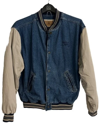 VTG Gear For Sports Denim Varsity Jacket Mens Size Large Cotton Canvas - Image 1 of 4