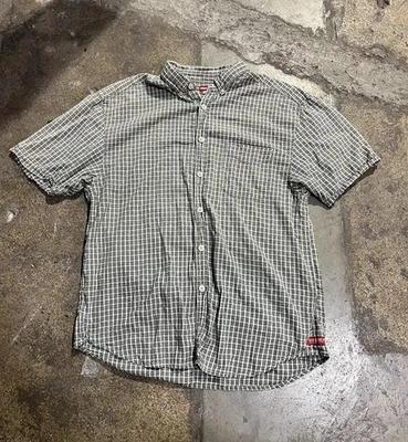 Union Bay Verde y Blanco Cuadros Abotonados Talla L Manga Corta Foto 1 de 4