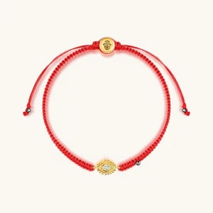 Karma & Luck Hämatit Gold Evil Eye Rot Schnur Armband für starken Schutz - Bild 1 von 11