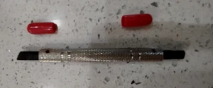Herramienta de talla de cuero lápiz hoja de pelo 2 extremos - Imagen 1 de 2
