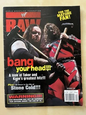 WWF RAW Magazine December 1998 Undertaker Kane Cover + WWE Diva Poster Rare - Image 1 of 3