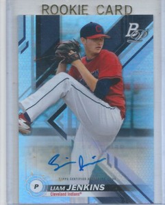 2019 Bowman Platinum Liam Jenkins #TOP-50 Top Prospect Auto Cleveland Indians