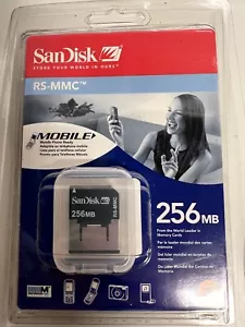 SANDISK 256 MB RS / MMC MOBILE + EXTENDER HIGH CAPACITY PHONE MEMORY CARD - Picture 1 of 4