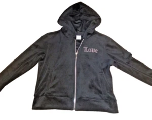 No Boundaries, Mädchen Hoodie Reißverschluss Pailletten Love schwarz, Gr. M 7-9 neu ohne Etikett - Bild 1 von 10