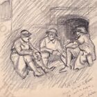 Dessin sketch portrait Guerre 1914-18 WW1 Soldat Tranchées Lot de 3 dessins