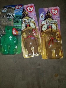 Set 4 Rare Mc Donalds Ty Beanie Babies.  Erin, 2 Britannia,ALL Errors! - Picture 1 of 3
