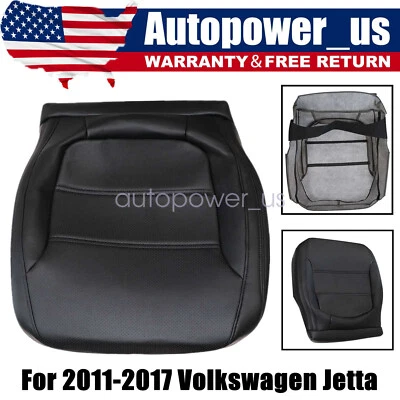 Cubierta de asiento de cuero inferior del lado del conductor negra para Volkswagen Jetta 2011 2012 2013 Foto 1 de 4