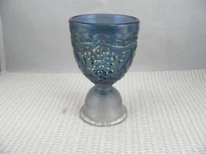 IMPERIAL CARNIVAL GLASS "PEACOCK"  EGG CUP-----GRAPE PATTERN, egg cup B - Picture 1 of 5