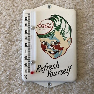 Coca-Cola Porcelain Enamel Sign Soda Thermometer - Picture 1 of 6