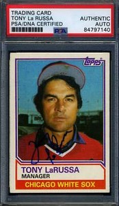 Tony La Russa PSA DNA Coa Signed 1983 Topps Autograph